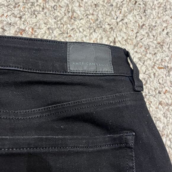 American Eagle The Dream Jean High Rise Jegging Sz 4 Black Stretch Casual - Picture 4 of 8